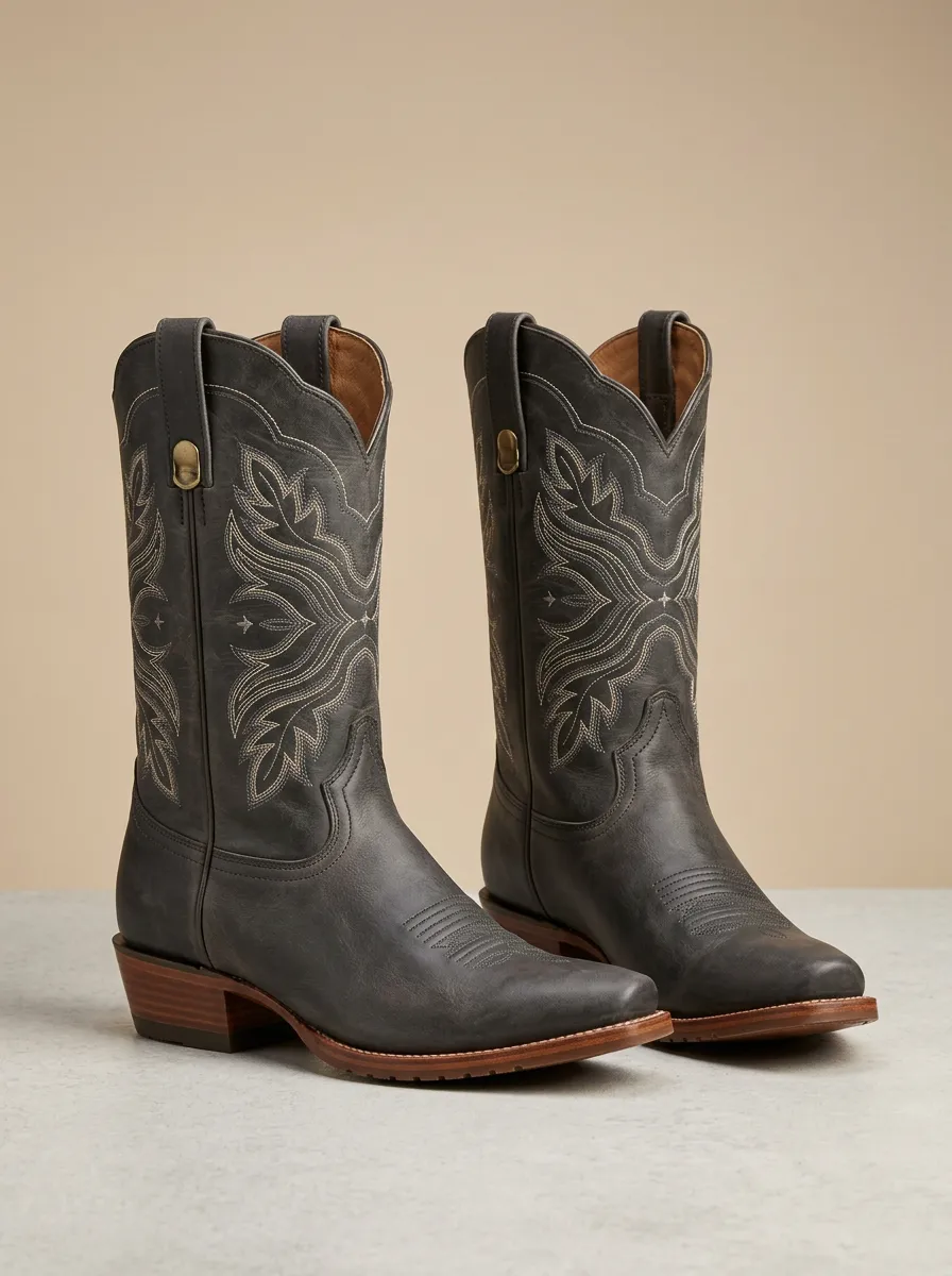 Women's Western Cowgirl Floral Embroidered Cowboy Boots Women