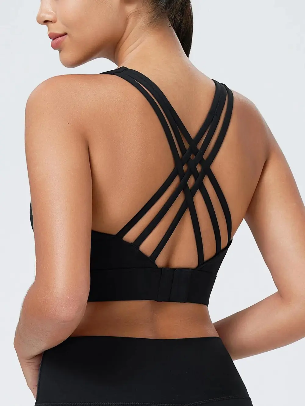 Women's Sport Bras 3 Row Adjustable Hook-eye Closure Criss-Cross Back Workout Bras