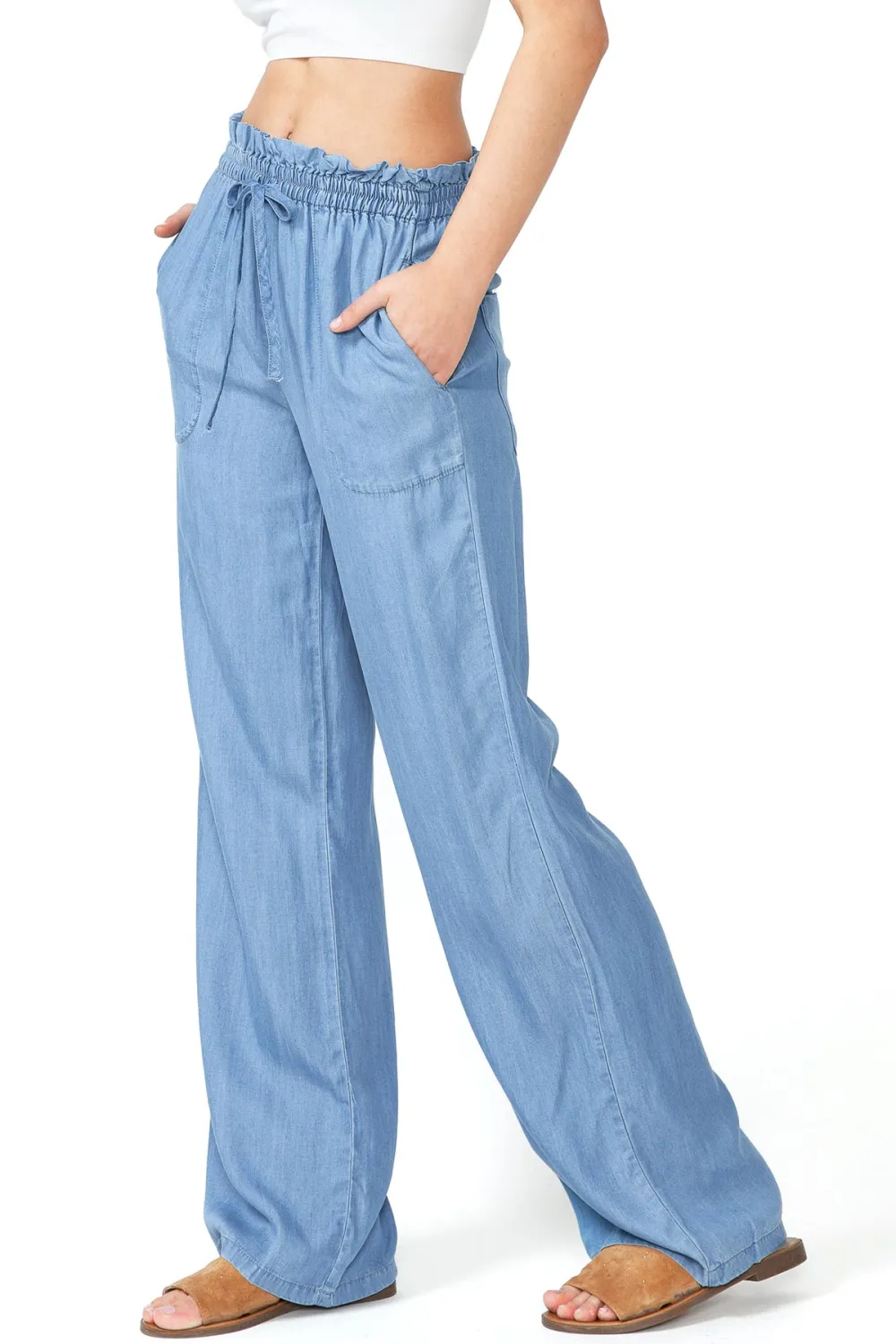 Drawstring Wide-Leg Pants
