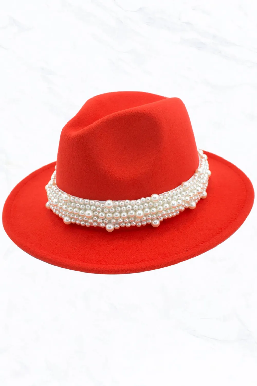 New Style Fashion Fedora Jazz Hat with Wide Pearl Belt