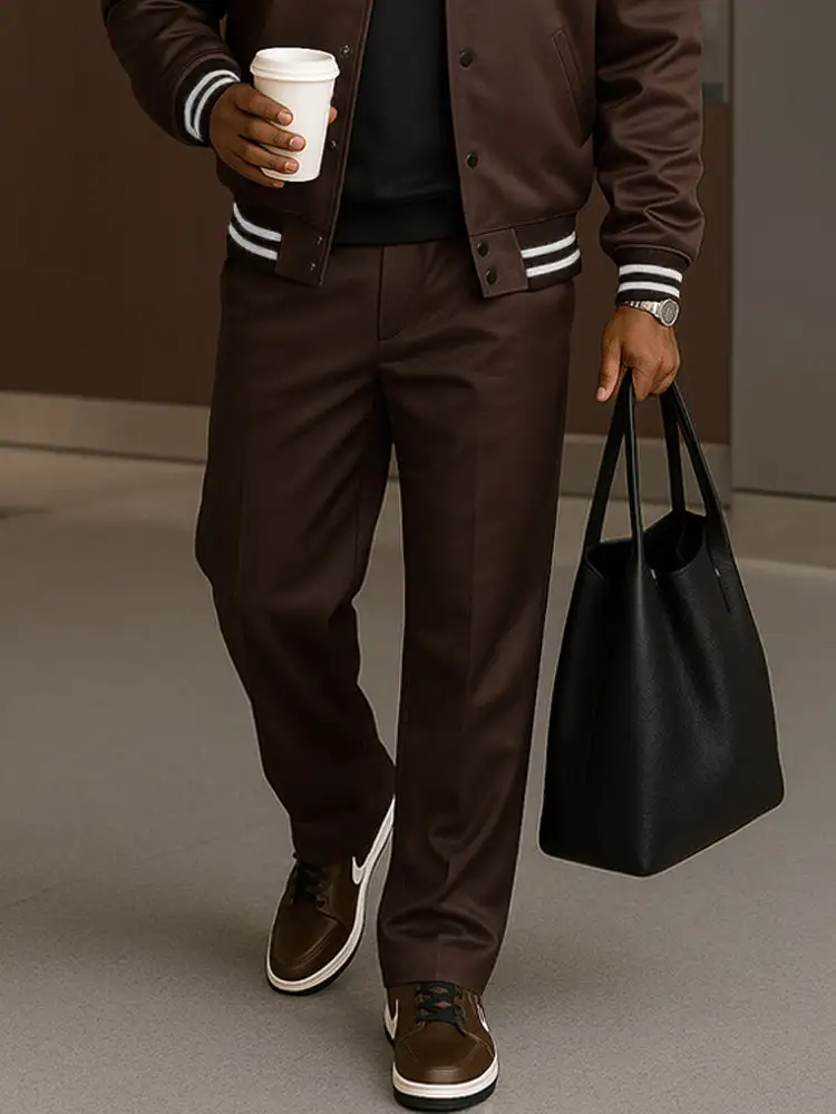 Modern Contrast Stripe Jacket Pants Set