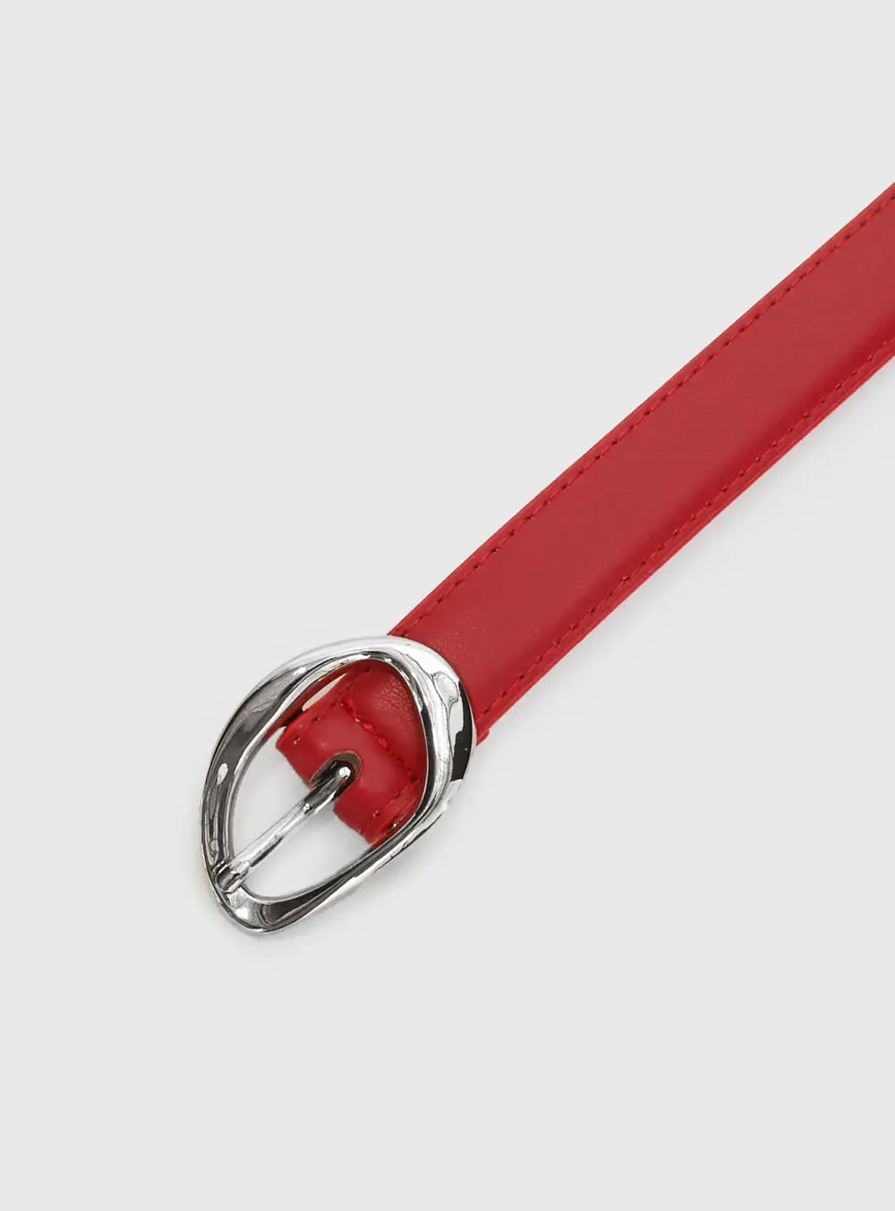 Flexible Buckle Faux Leather Belt