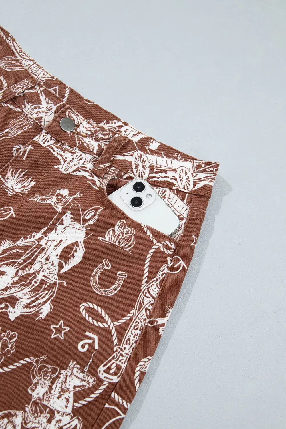 Women's Western Print Casual Shift Jeans