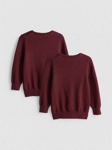 3-7yrs | 2pk Unisex Cotton Rich V-Neck School Jumpers detail 3