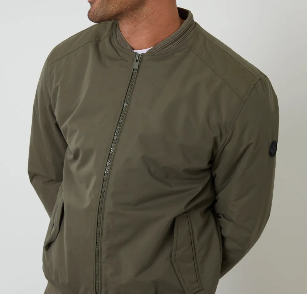 Men's Khaki Green Padded Bomber Jacket