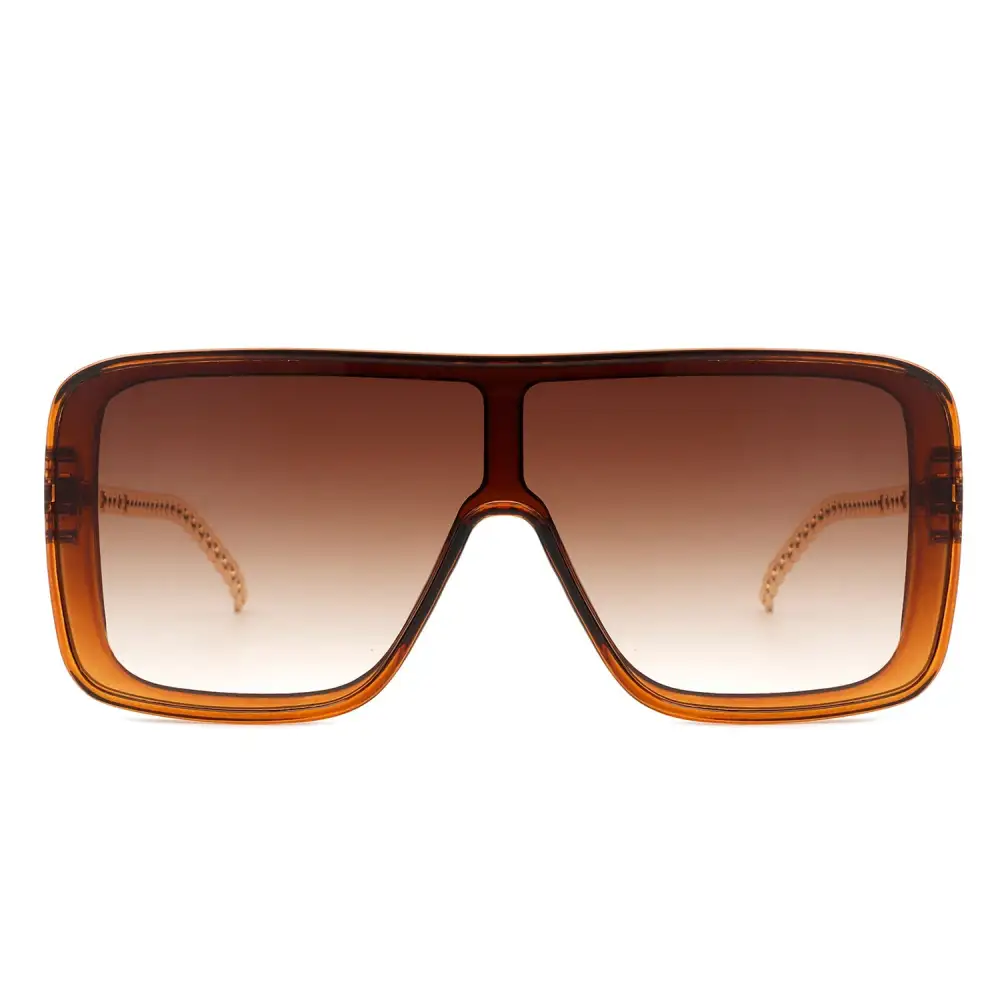 Fabric Square Flat Top Frame Sunglasses