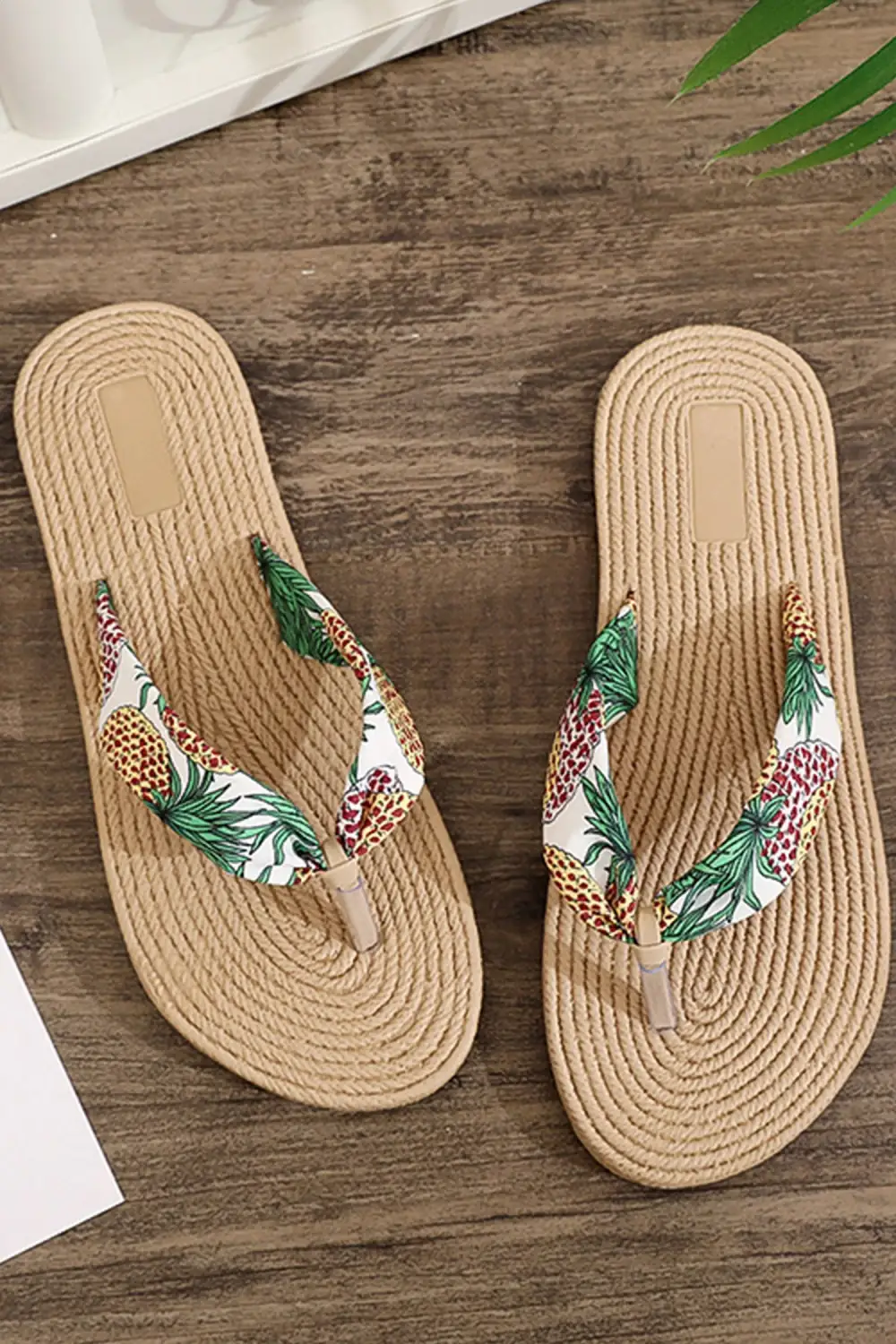 Pineapple Print Flip-Flop Sandals