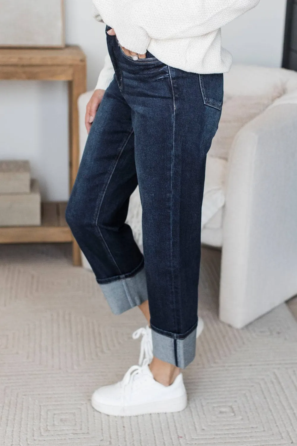 High-Rise Straight Leg Clean Finish Everyday Jeans