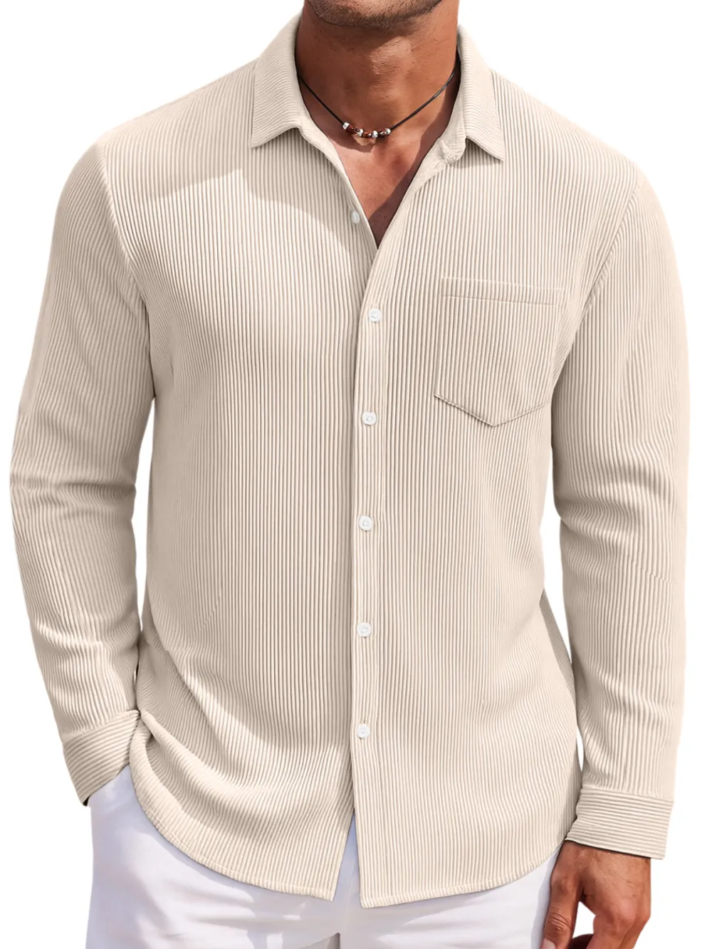 Long Sleeve Open Collar Shirt