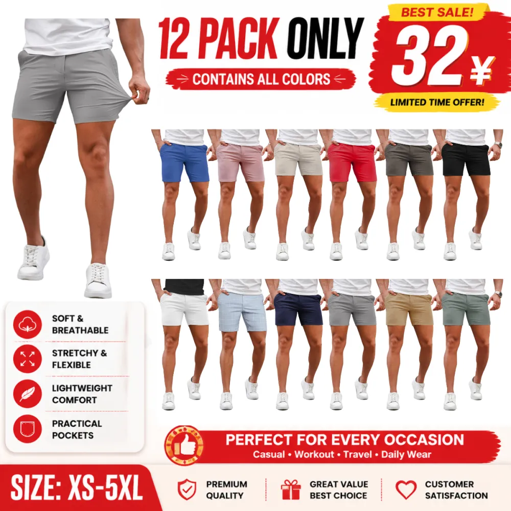 Men's 5 Inch Casual Stretch Slim Fit Chino Shorts