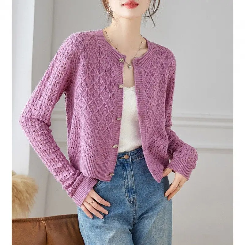 Women's Lace Round-Neck Cardigan
