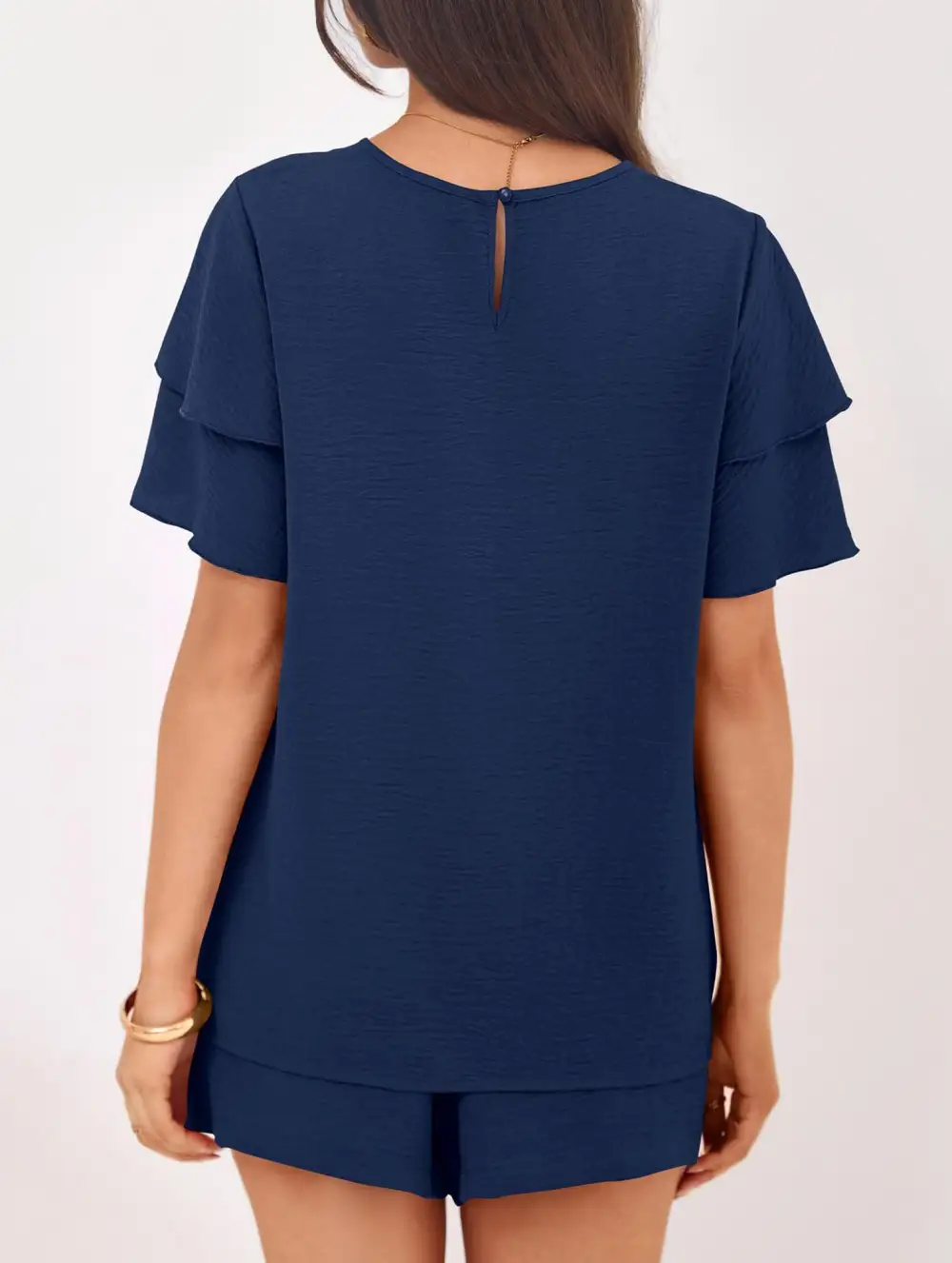 Crew Neck Top Two Piece Set