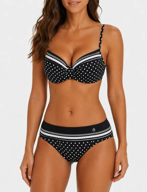 Polka Dots Underwire Balconette Bikini Set