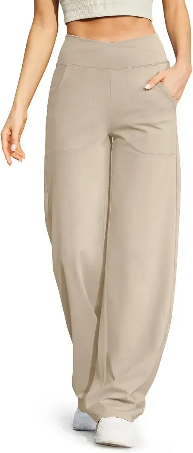 G4Free Wide Leg Pants for Women Loose Yoga Pants with Pockets Petite/Regular/Tall Stretch Casual Lounge Pants