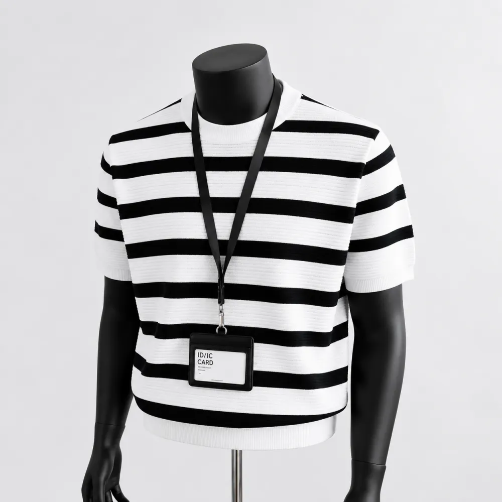 Stripe Textured Knit T-Shirt