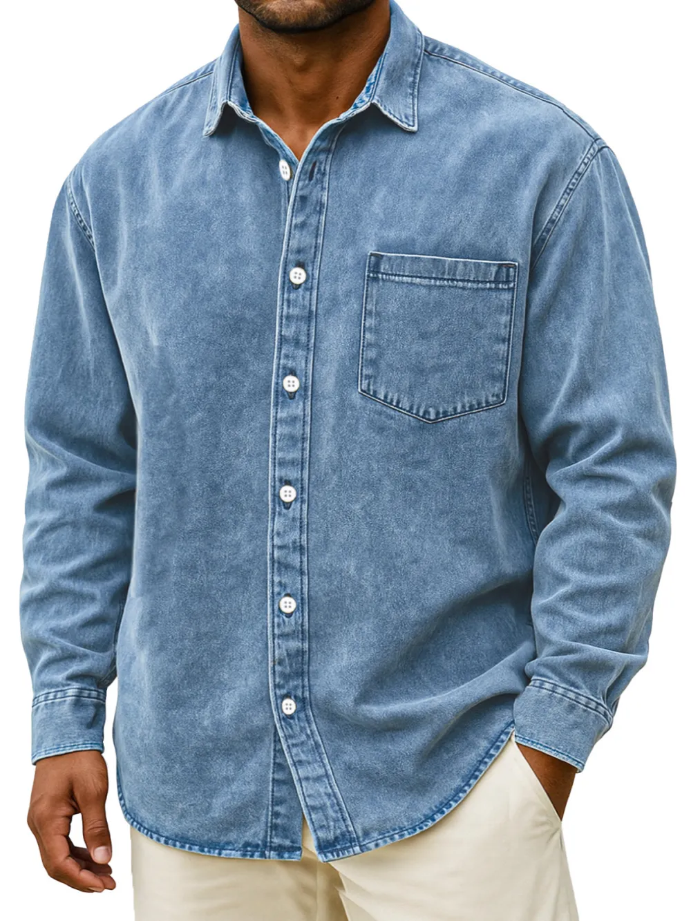 Tailored Long Sleeve Button Front Shirt