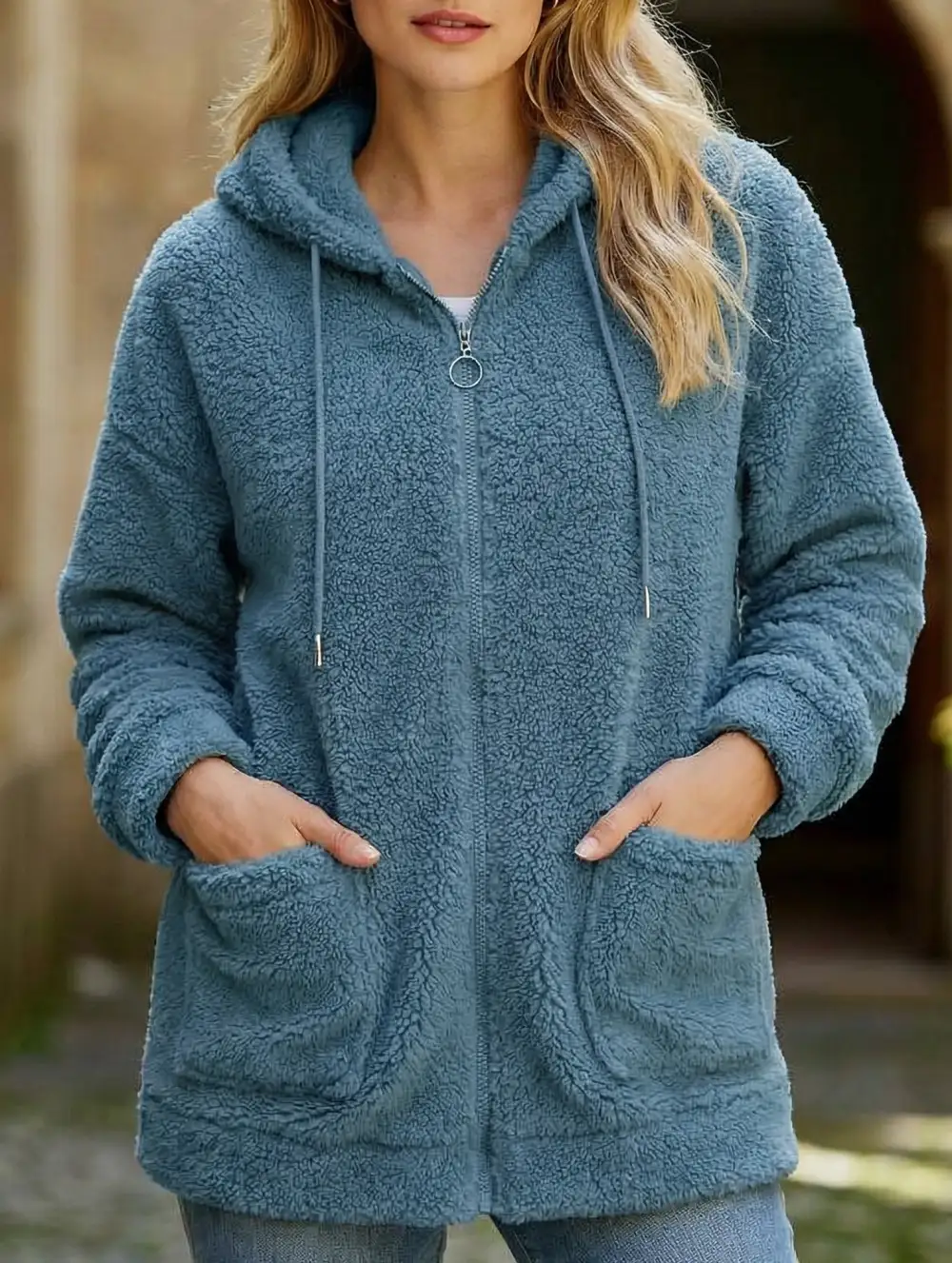 Zipper Cardigan Loose Top Coat