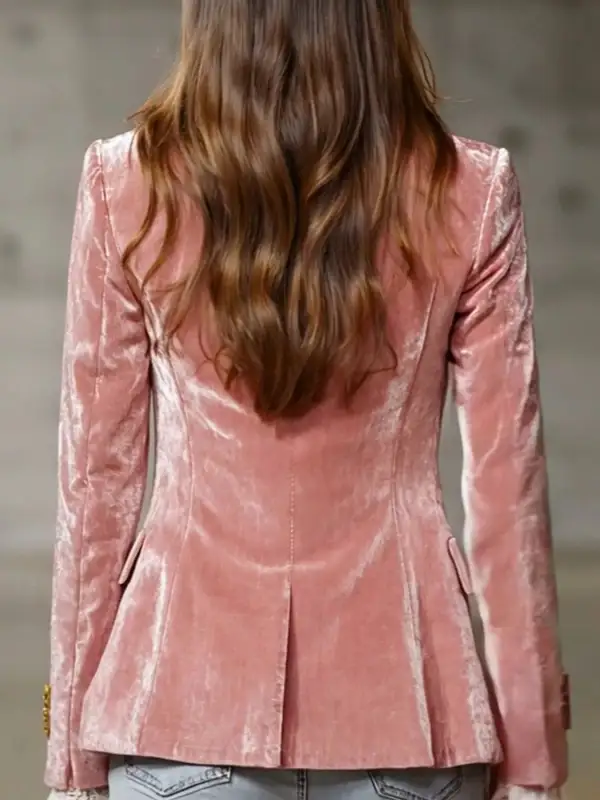 Single-Breasted Velvet Blazer