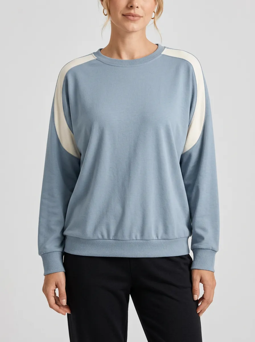 Women's Raglan Colorblock Crew-Neck Sweatshirt