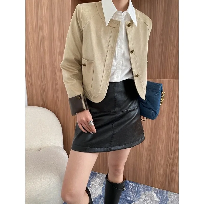 Suede Fleece Casual Outerwear Jacket
