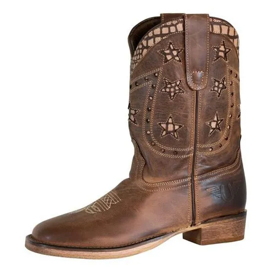 Utility Men's Denim Boots With Pull On