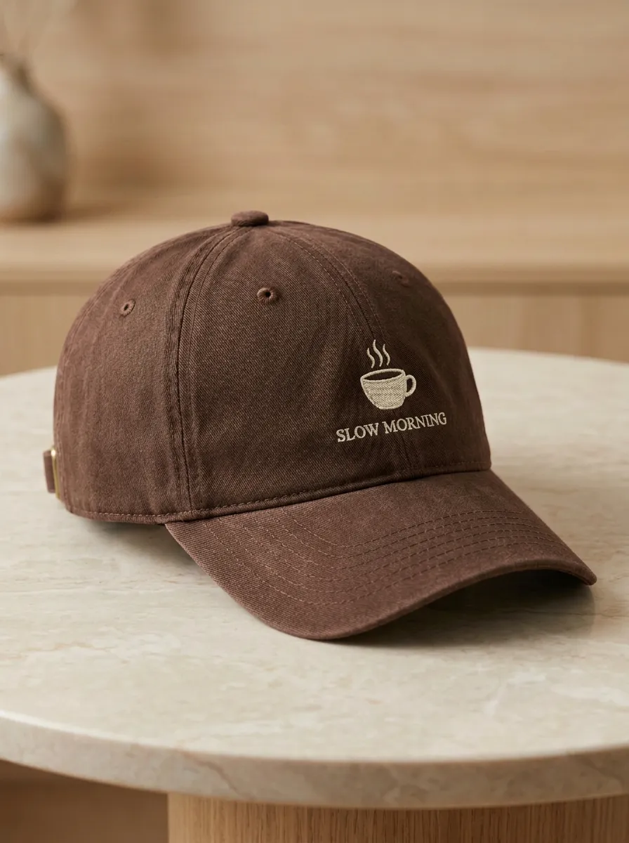 Classic Edition Coffee-Lover Slow-Morning Embroidered Unisex Baseball Cap