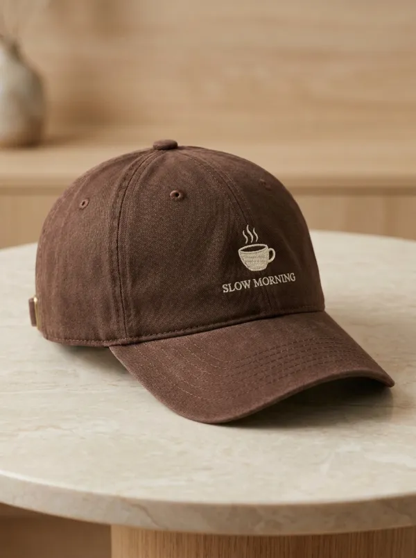 Classic Edition Coffee-Lover Slow-Morning Embroidered Unisex Baseball Cap