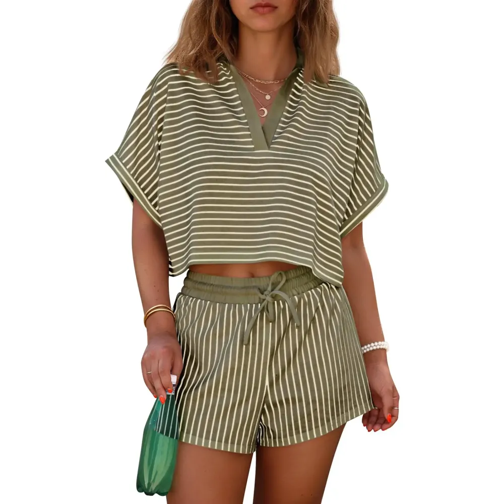 Women's Striped Short Set