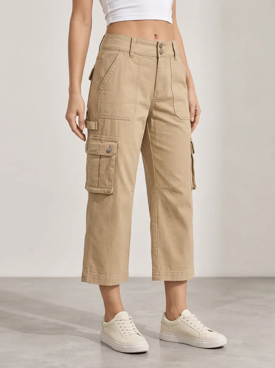 Women's Off Duty Cargo Multi-Pocket Capri Pants