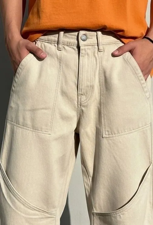 Baggy Patch-Pocket Everyday Jeans
