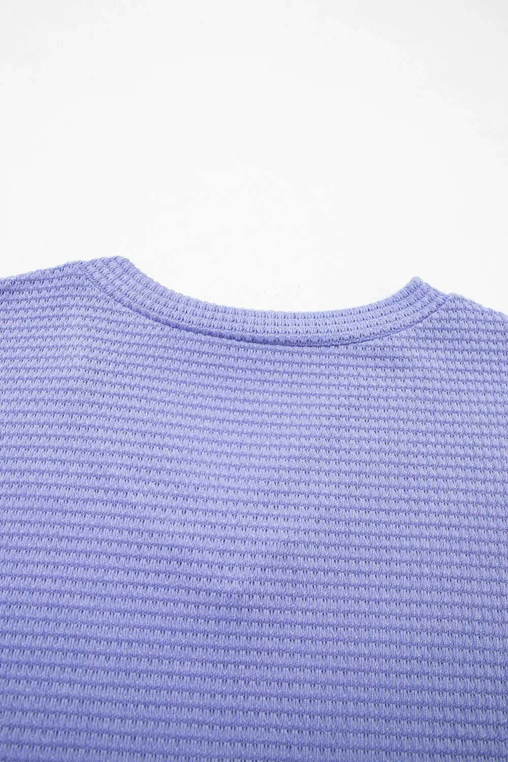 Wisteria Waffle V Neck Short Sleeve Top