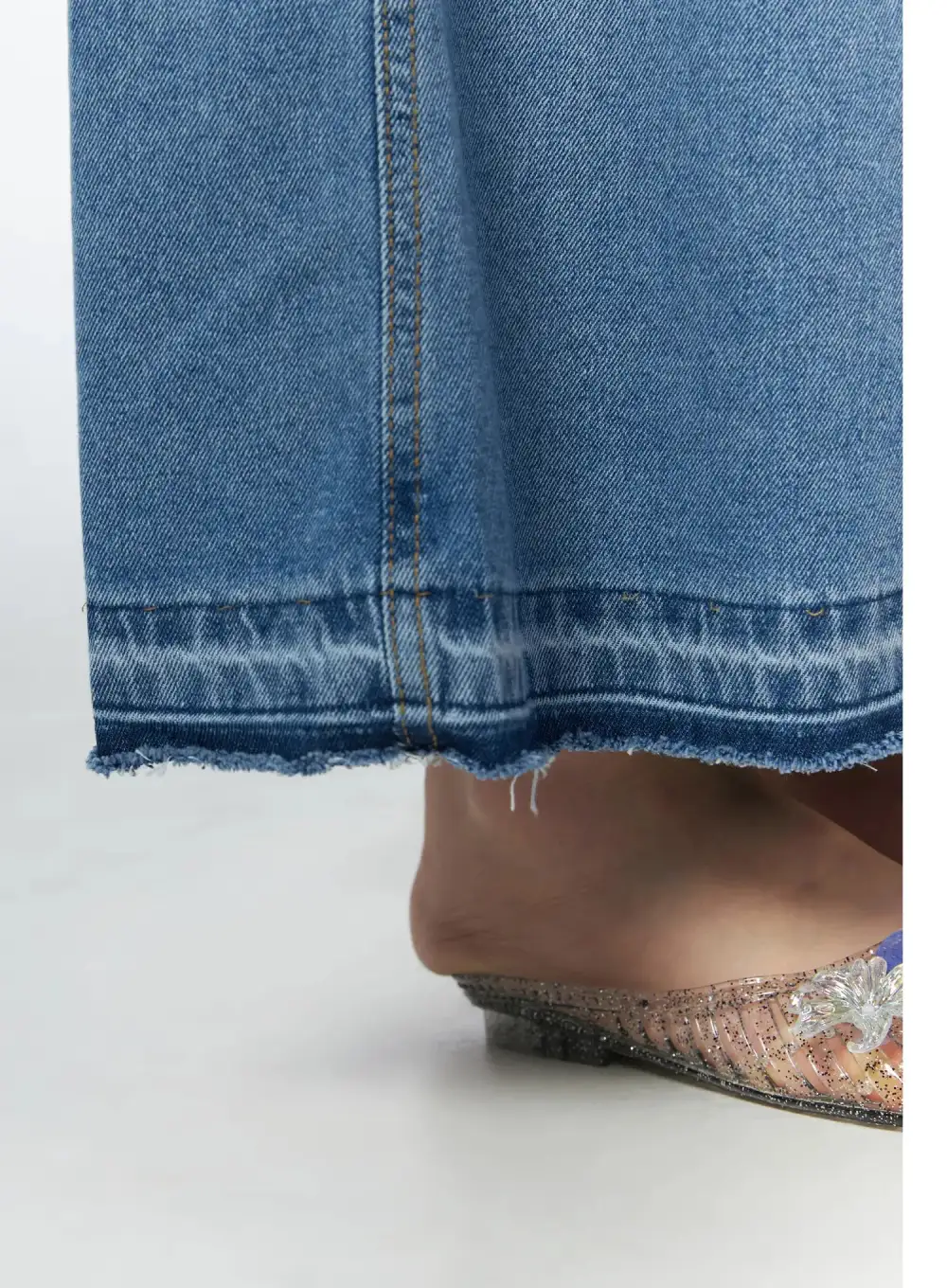 Flared Maxi Denim Skirt