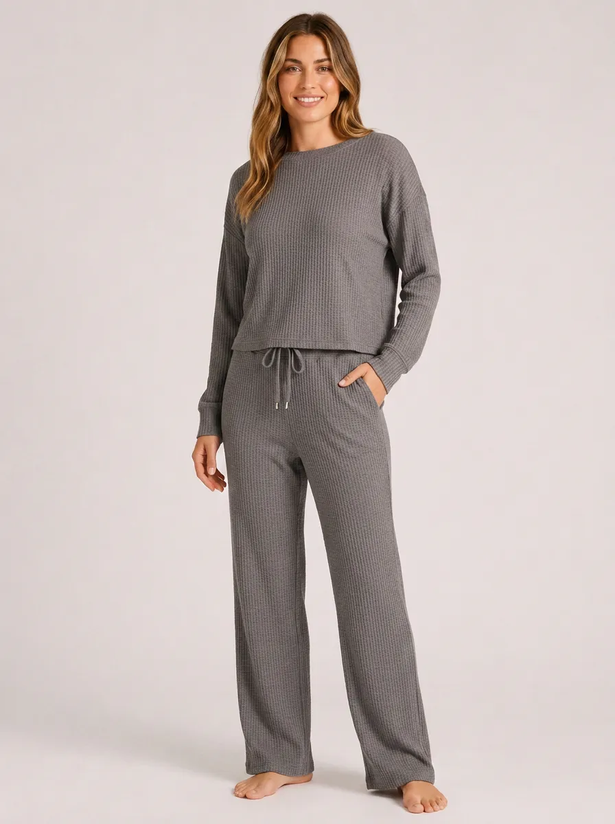 Women's Loose Fit Waffle Knit Set