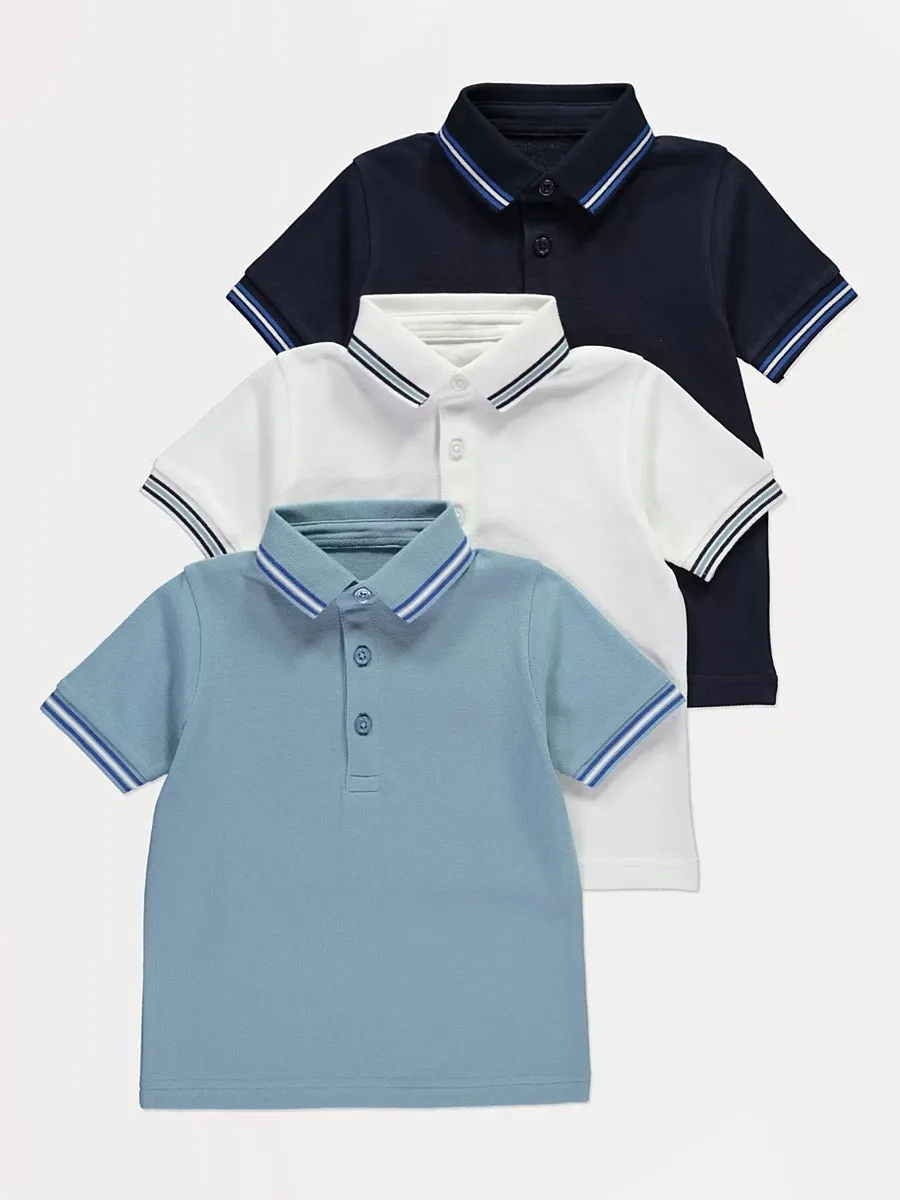 Blue Short Sleeve Polo Shirt 3 Pack