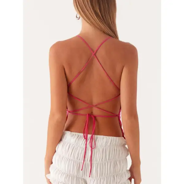 Crisscross Back V Neck Camisole Top