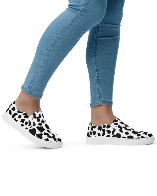 Cowhide Pattern Slip On Shoes