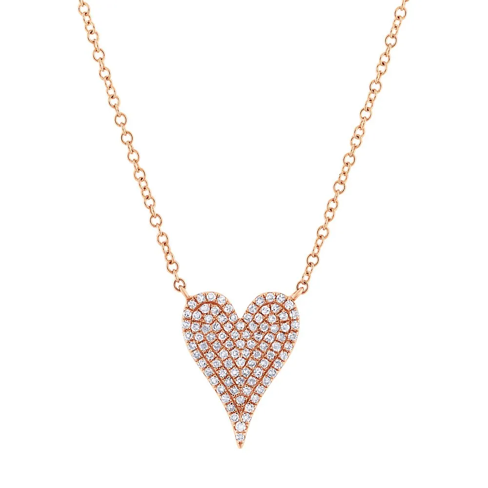 Polished Petite Heart Diamond Necklace