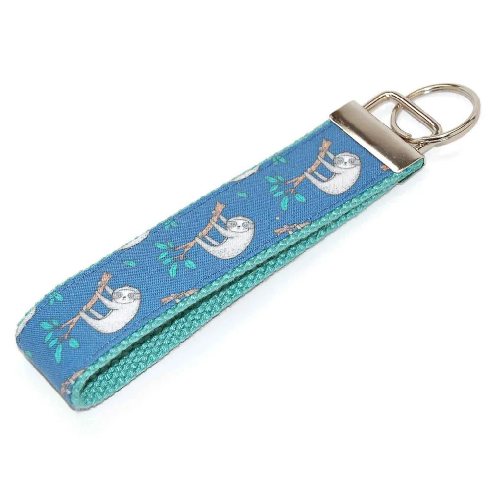 Sloth Hanging Patterned Keychain
