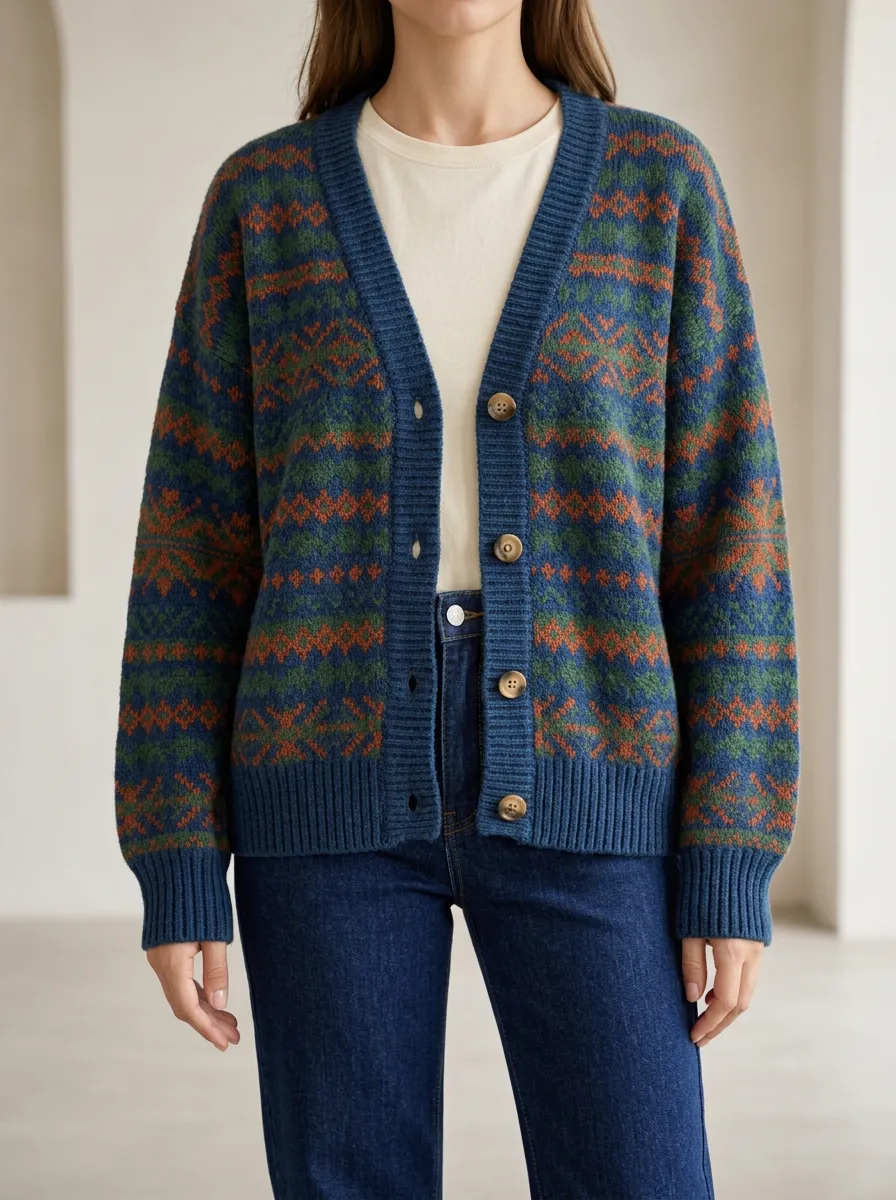 Button Front Ribbed Knit Women's Knit Cardigan