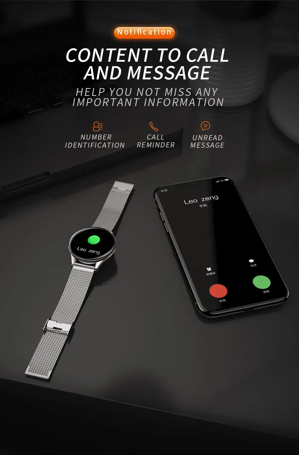SN58 Smart watch IP68 waterproof Tempered glass Sports Men women