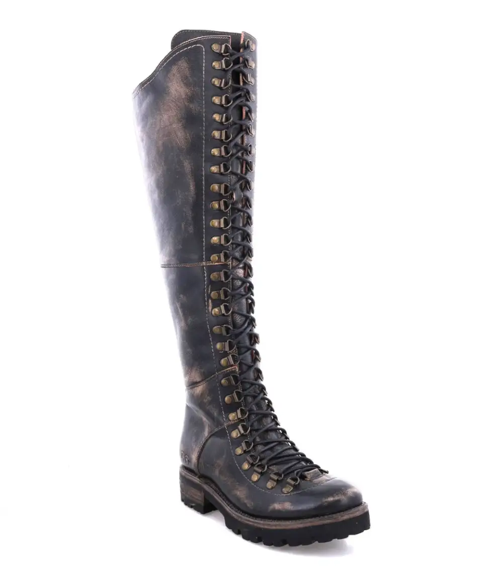 Side-Zip Lace-Up Hiker Boots