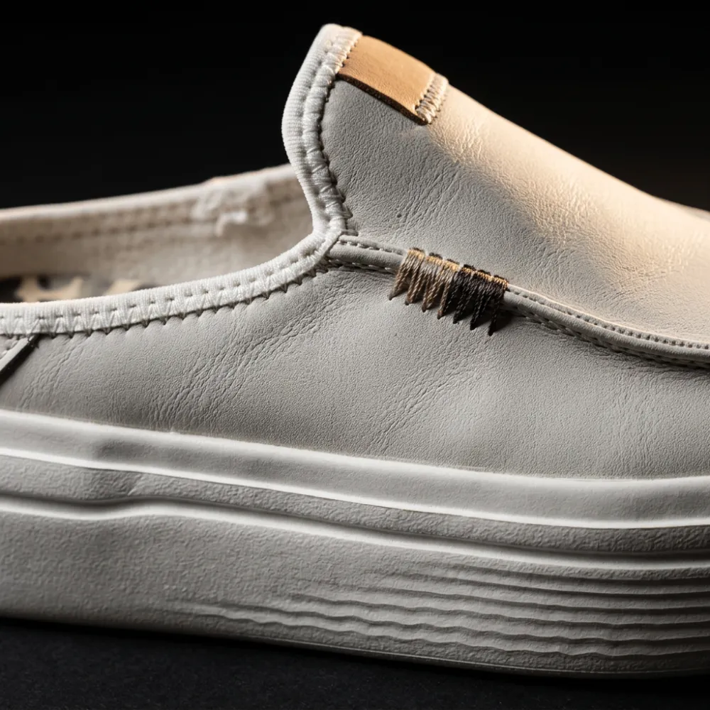 Platform Leather Slip On Mule Shoes For Women