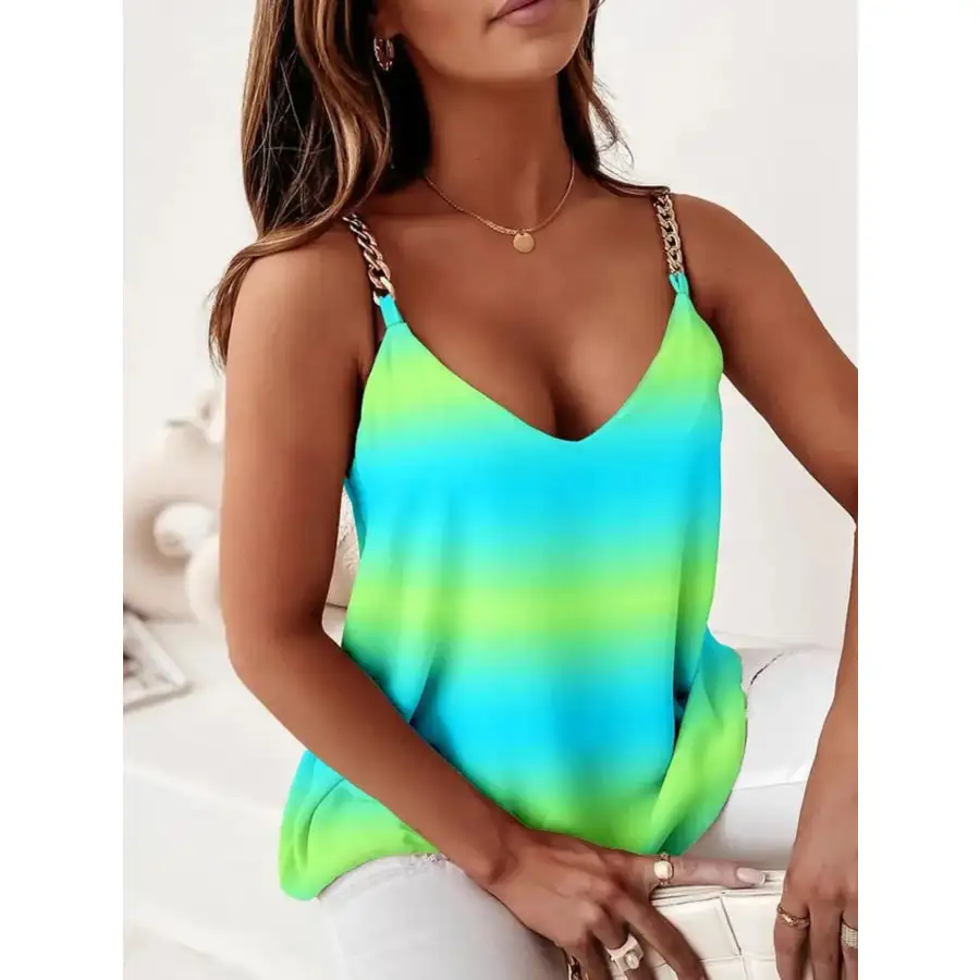 Chain Strap V Neck Tank Top