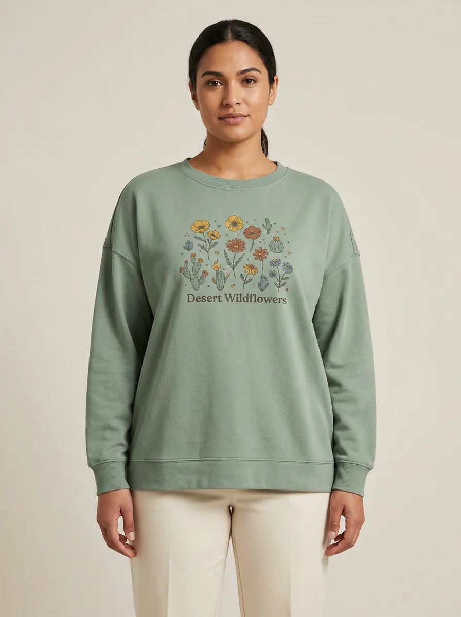 Women's Desert Wildflowers Graphic Sweatshirt