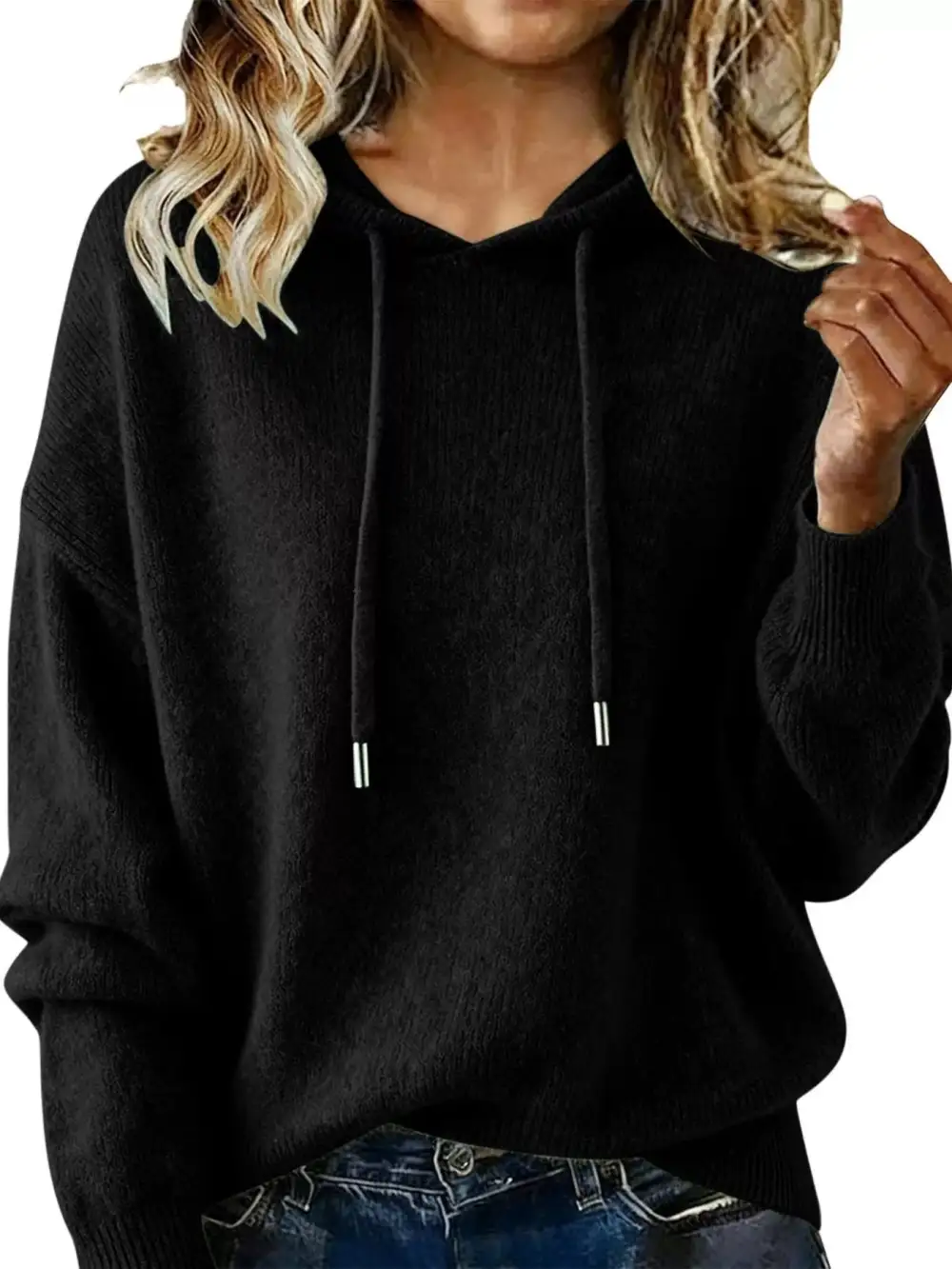 Versatile Drawstring Long Sleeve Sweater