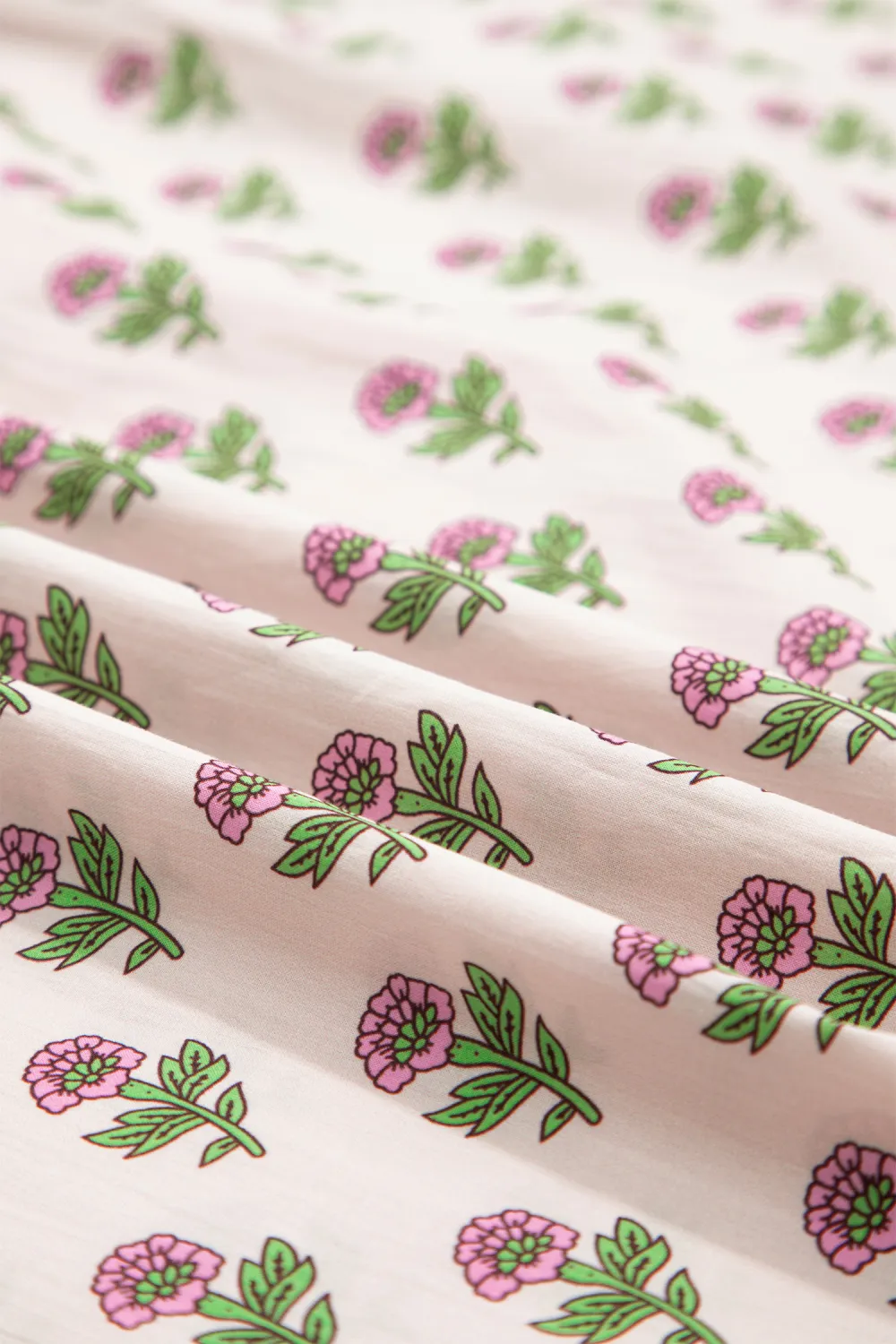 Pink Floral Scallop Trim Dress