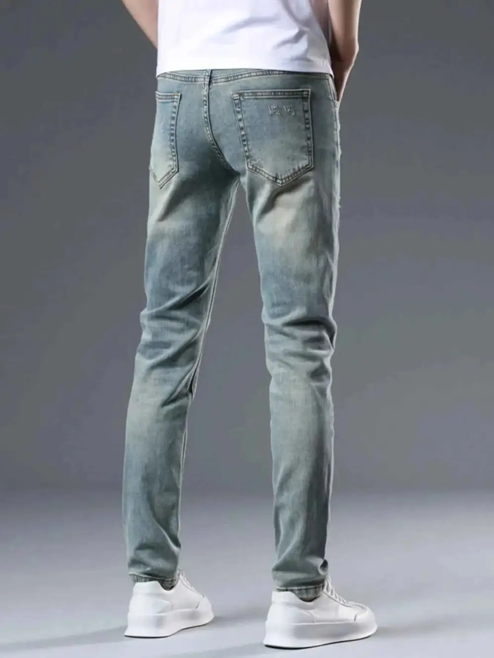 Soft Touch Distressed Slim Fit Jeans
