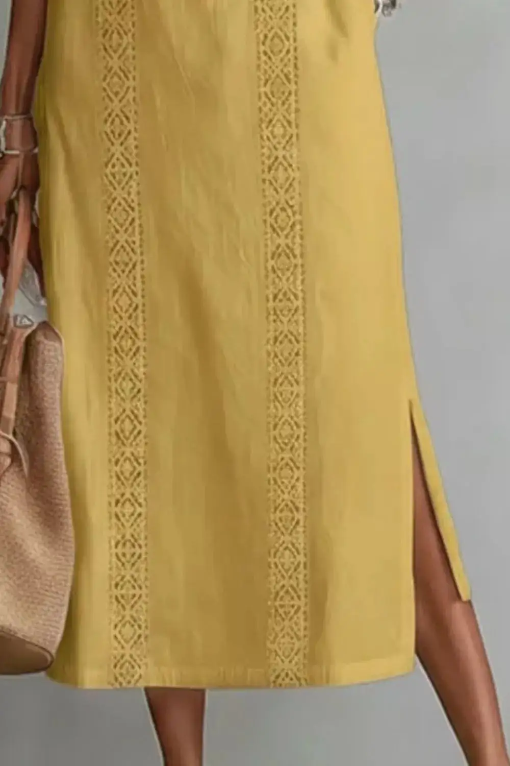 Pocketed Slit Sleeveless Dress Casual