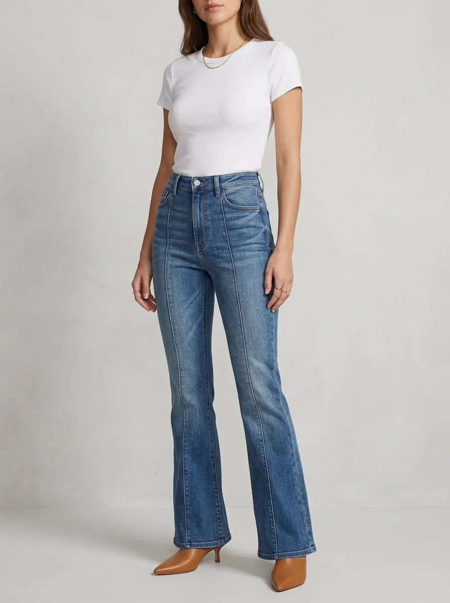 Modern High-Waist Women's High-Waist Stretch Flare Jeans
