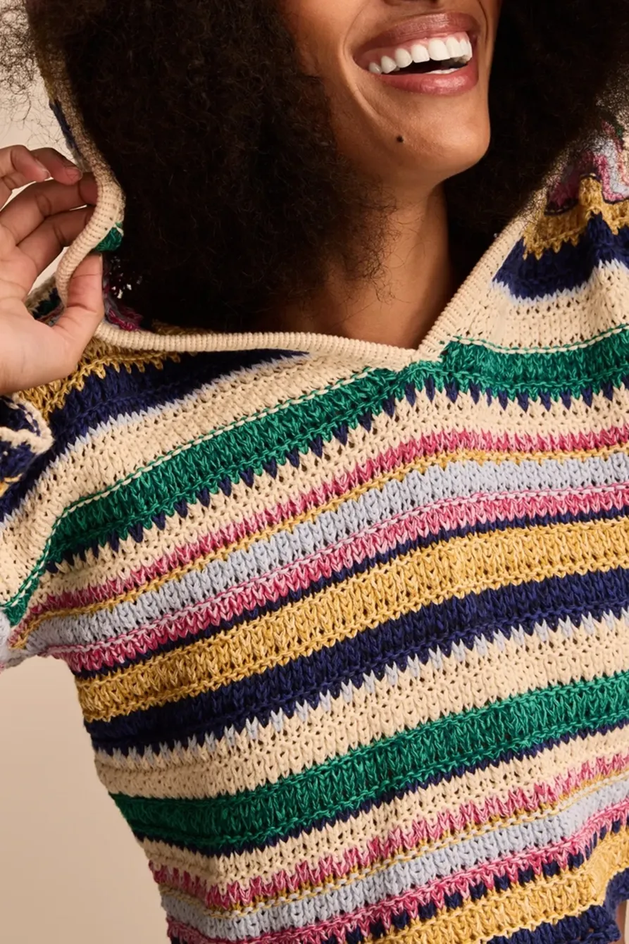Multi Com Bocrochet Hoodie